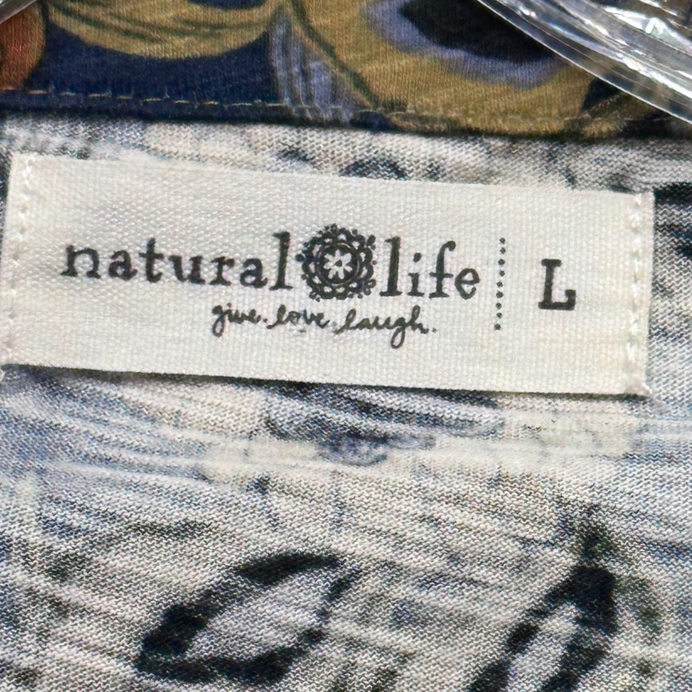 Natural Life Floral Maxi Dress Womens L Blue Sunflower Boho Cottagecore Garden - Picture 8 of 9